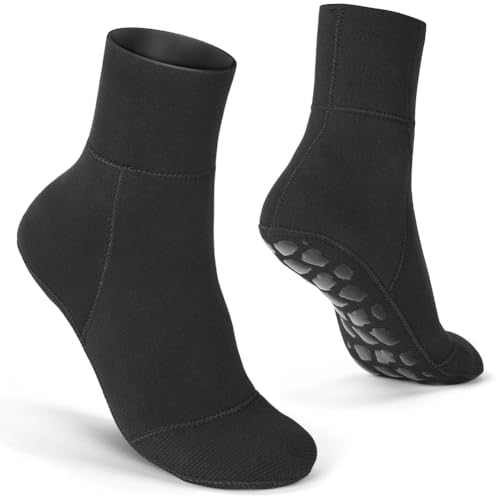 HOTUT Calzini in Neoprene,3mm Calzini per immersione per Uomo e Donna,Calzari Beach Volley Calze da Acqua,Calze Termiche per immersioni, snorkeling, nuoto