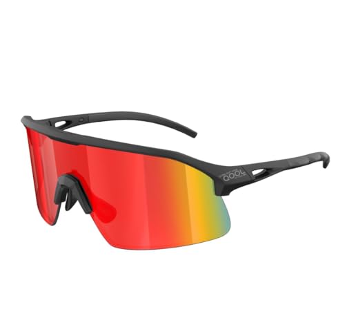 LIVING OUT YOUR QOOL TIME Polarizzato Wrap Around scudo sci Occhiali da sole Uomini Donne Triathlon beach Volley Running Oakley Sutro Lite Baseball 118, 1188b Nero / Nero Rosso, Medium