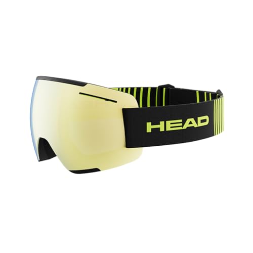 HEAD F-LYT, Occhiali da Sci e Snowboard Unisex-Adulto, Calce/Nero, L