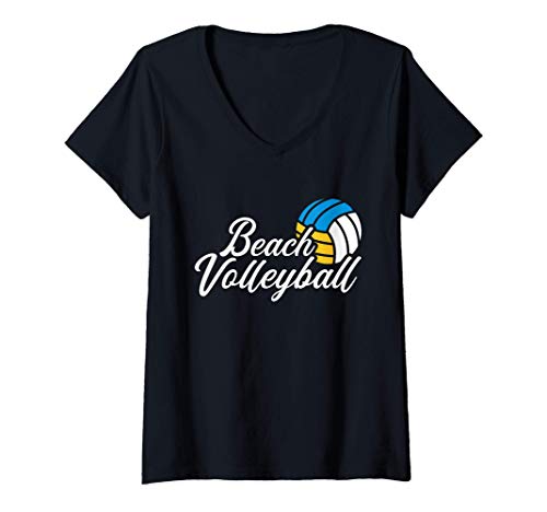 Donna Beach volley Maglietta con Collo a V