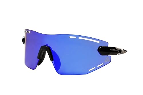 EASSUN Armour, Occhiali da sole CAT 3, regolabili e leggeri - 02904 (Black frame/Blue)