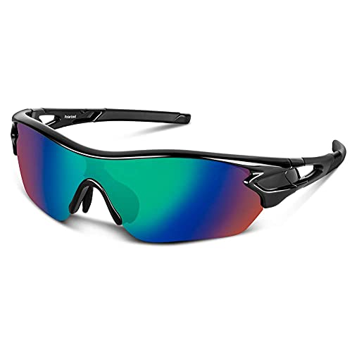 BEACOOL Occhiali da Sole Sportivi Polarizzati Uomo Donna Adolescente Ciclismo Baseball Militare Running Driving Pesca Golf Motocicletta Tac UV400