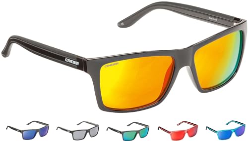 Cressi Rio Sunglasses Matt Black REVO Orange Lens