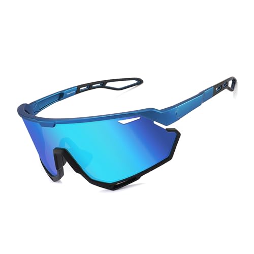 Occhiali da Ciclismo per Uomo Donna, Occhiali da Sole Sportivi Occhiali MTB per Bici Running Baseball Correre Anti-UV400