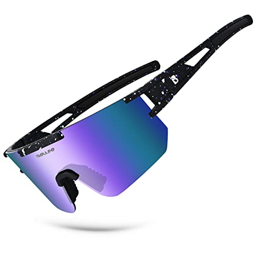 BOLLFO Occhiali da sole sportivi polarizzati, protezione UV400 Occhiali da esterno per uomini donne giovani Baseball Ciclismo Corsa Guida Golf