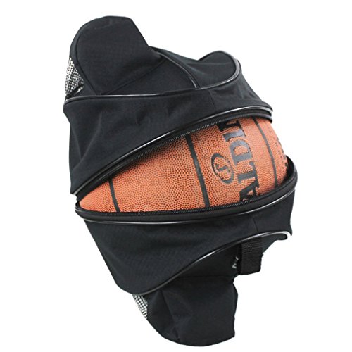 Xrten Portatile Pieghevole Basket Storage Bag,Sport all'aperto Borsa da Basket Impermeabile Tracolla Pallone da Calcio Bag(Nero)