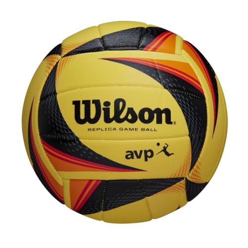 Wilson OPTX AVP VB Ball, WTH01020XB Pallone da Pallavolo, Pelle Sintetica, Replica, Dimensioni Ufficiali, Giallo