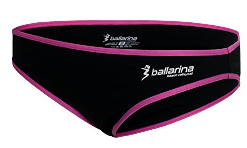 Ballarina - Pantaloni bikini da beach volley, colore: Nero/Fucsia Nero-fucsia. S