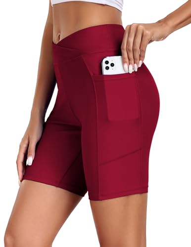 Ekouaer Pantaloncini da Bagno Donna Vita Alta Costumi da Bagno Asciugatura Rapida con Tasche