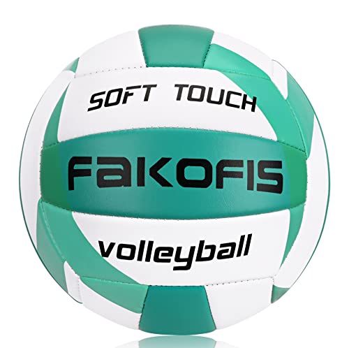 FAKOFIS Palla da Beach Volley, Misura Ufficiale 8, Morbida Pallavolo per Bambini Adulti, Palla per Giochi Interni ed Esterni Verde
