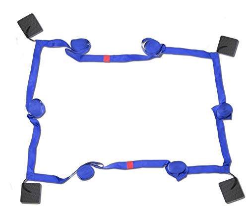 RomiSport Linee per beach volley marcatore, 16 m x 8 m, linee per pallone da spiaggia, larghezza 5 cm, marcatura blu prato, sabbia