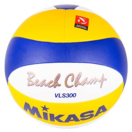 Mikasa Vls-300 Pallone da Pallavolo, Unisex – Adulto, Bianco/Giallo/Blu, 5