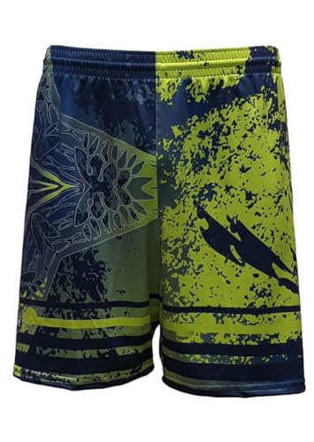 Pantaloncino Beach Volley Sublimatico (IT, Testo, XL, Regular, Regular, Blu/Lime)