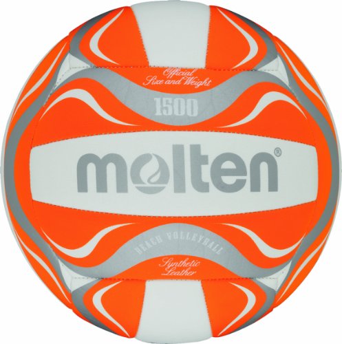 Molten - BV1500-OR, Pallone da beach volley, colore: Bianco/Arancione/Argento