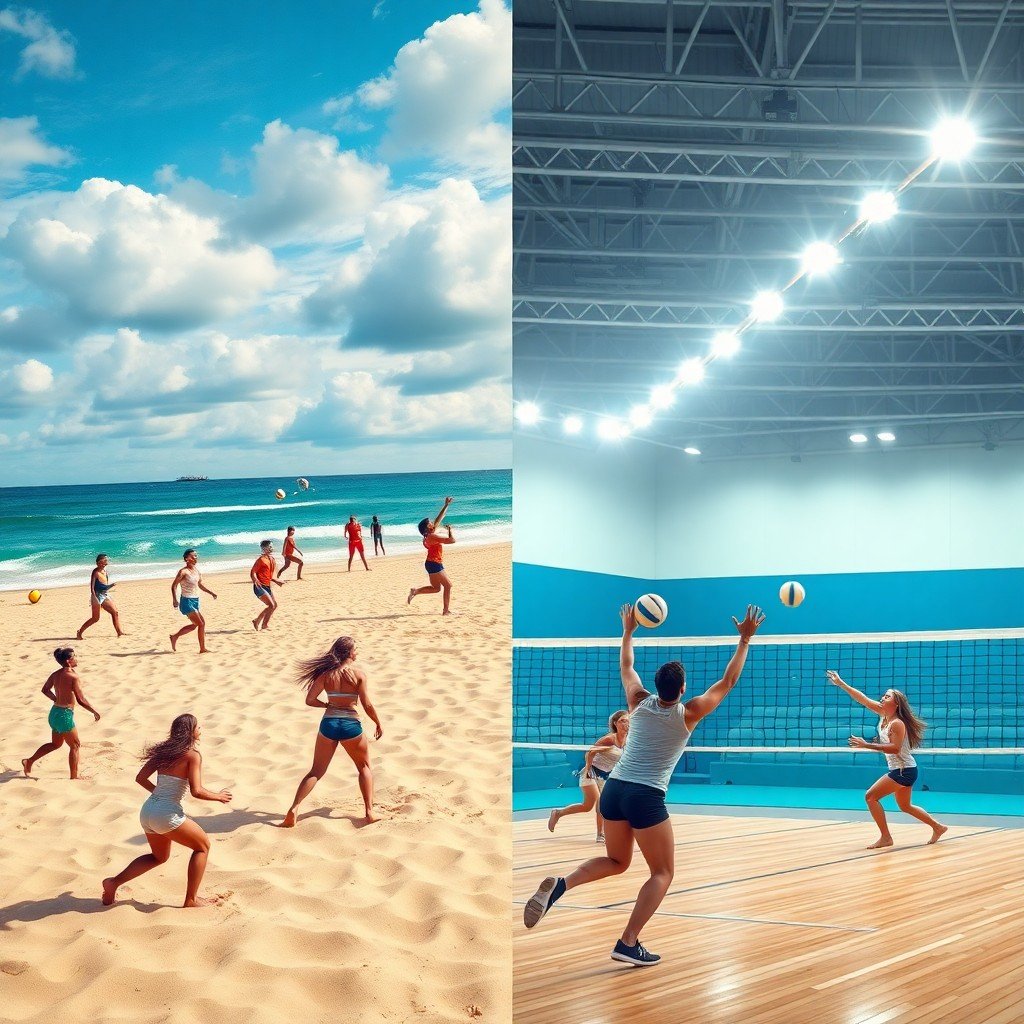 Differenze tra beach volley e pallavolo: comparación de reglas y estilos de juego en dos deportes de equipo.